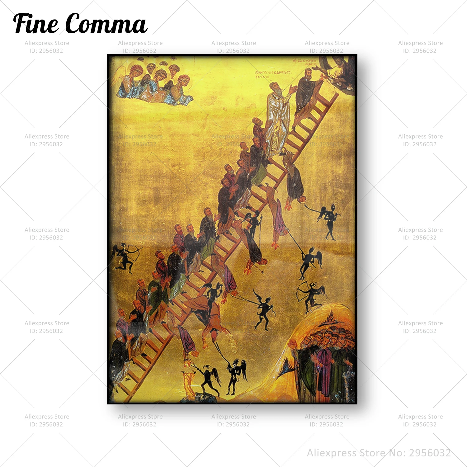 The Ladder of Divine Ascent Monastery of St Catherine Sinai Vintage Poster Christian Wall Art Canvas Print Painting Home Decor