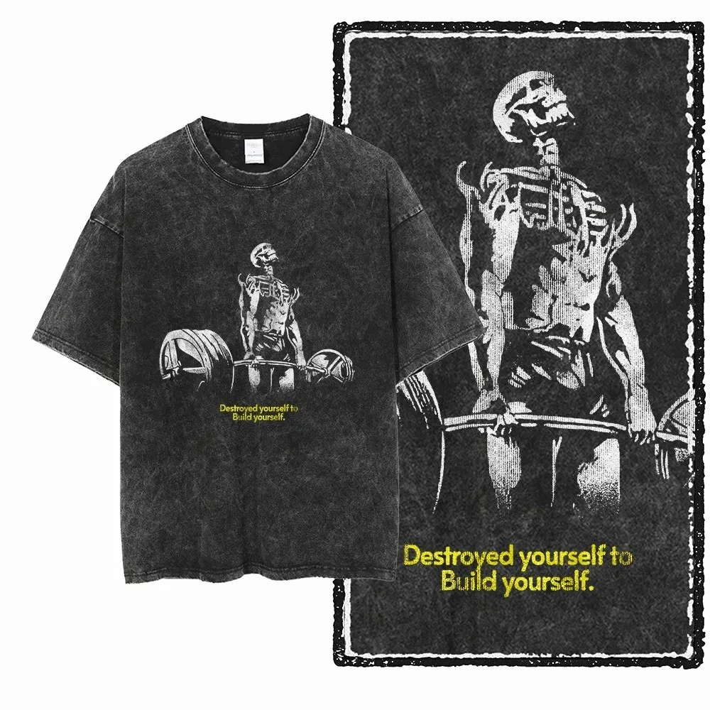 Summer Cotton Washed 2D Printed Pattern Unisex T-shirt Cool Streetwear Men's T-shirt  Harajuku T Shirt Graphic T Shirts Y2k Top