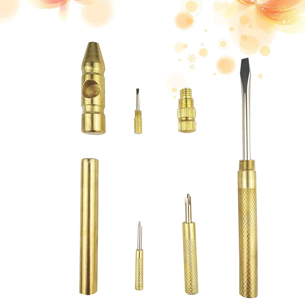 

6 in 1 Multi Functional Screwdriver Set Copper Plated Metal Handle Precision Electronics Repair Tool for Phone Laptop Watch