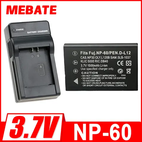 Batteria per fotocamera NP-60 NP60 + caricabatterie per Fujifilm Finepix 50i 601 F401 F401 Zoom F410 F410 Zoom 1500mAh