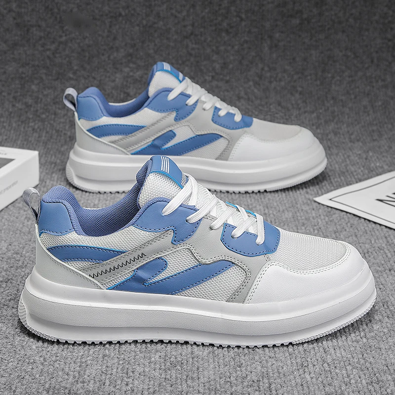 

HKDQ Big Size 47 Men's Breathable Sneakers Casual Sports Shoes Anti Slip Thick Sole Low Top Fashion Skateboard Shoes for Male