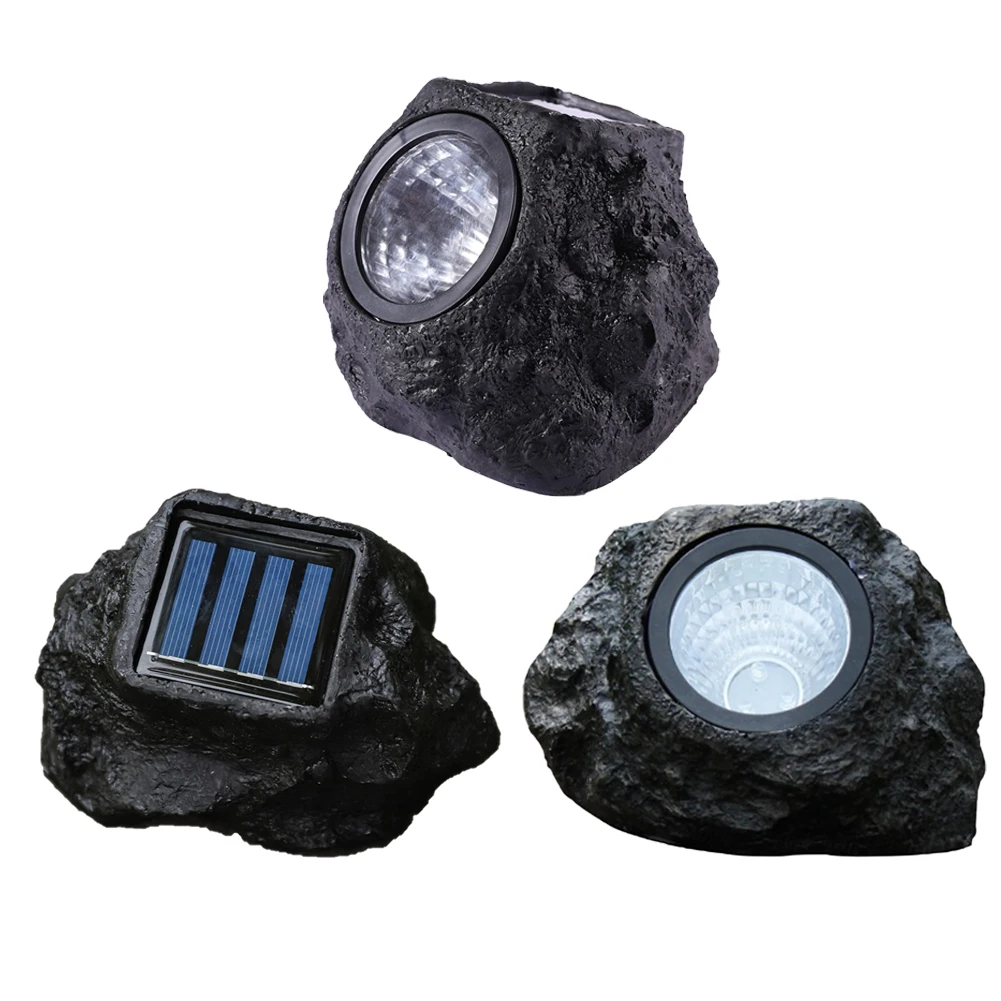 Lampes de Pelouse Solaires à LED Imitation Pierre, Étanches IP65, Projecteur pour Jardin, 150x110mm