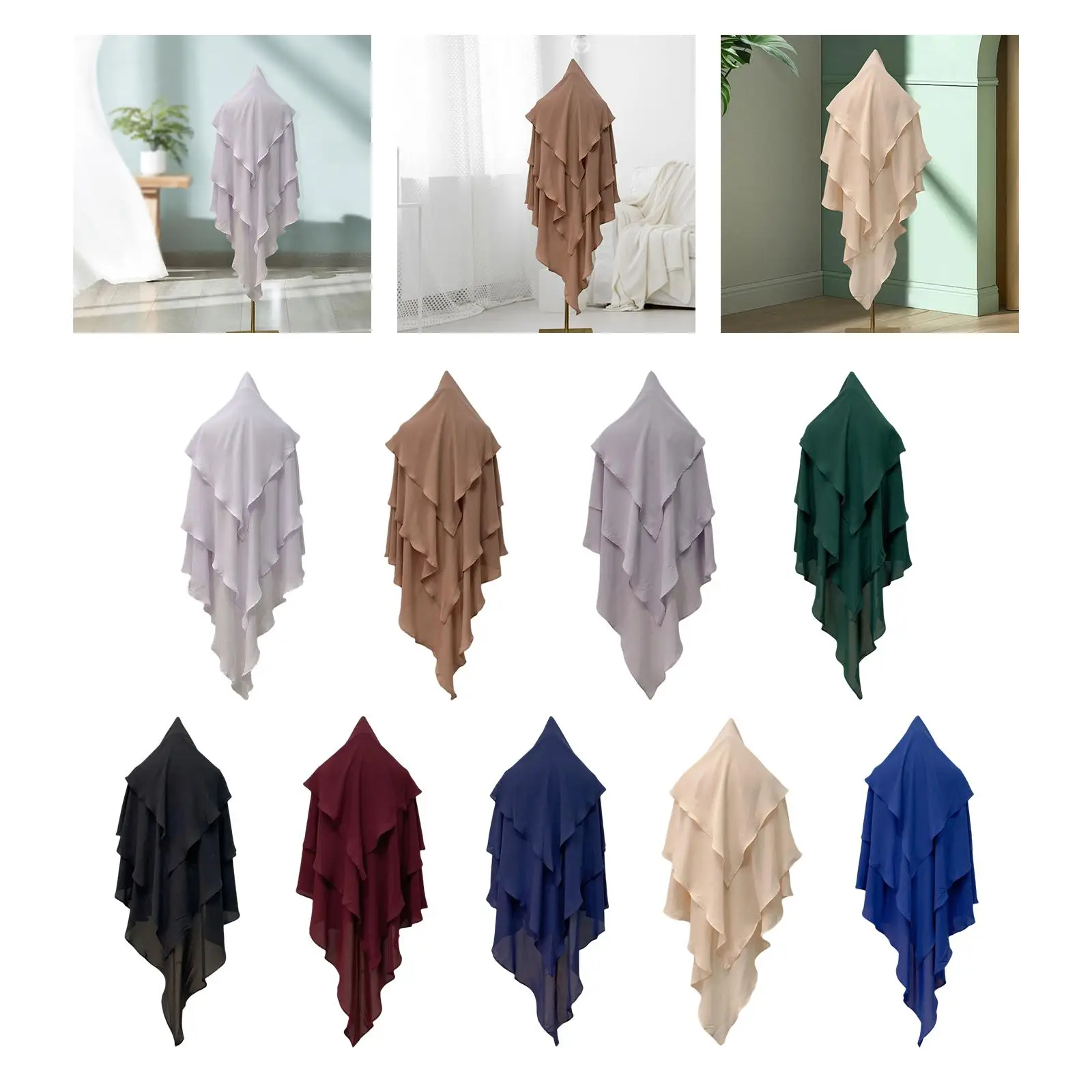 

Elegant Women Hijab Lightweight for All Seasons Breathable Wrap Scarf