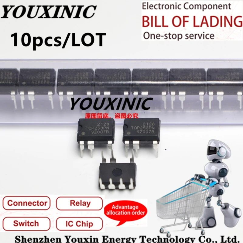 YOUXINIC  2021+ 100% New Imported Original TOP253PN TOP254PN TOP255PN TOP256PN TOP257PN TOP258PN DIP-7 Power Chip