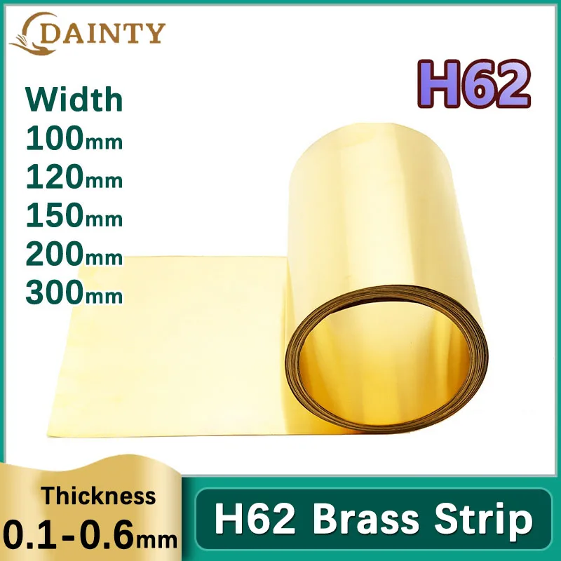 

1Meter H62 Brass Sheet Metal Thin Foil Plate Shim Industry Home Materials for Metalworking Welding Thickness 0.1-0.6mm