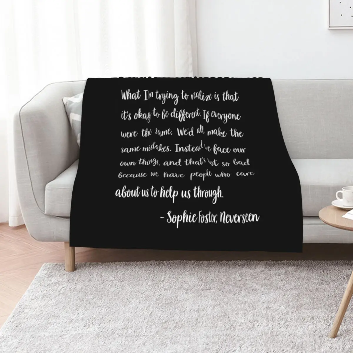 Sophie Foster Quote Throw Blanket Flannel Fabric Luxury Moving Decorative Throw Blankets For Bed Plaid Blankets