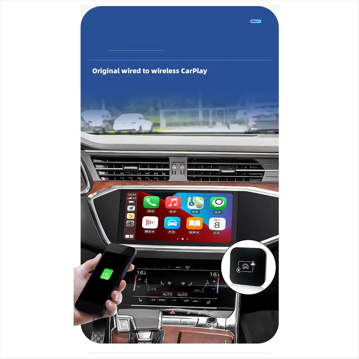 Friendly!Wireless Carplay Android Auto Wireless Streaming Device for Car Carplay Ai Box Android 13 System Multimedia