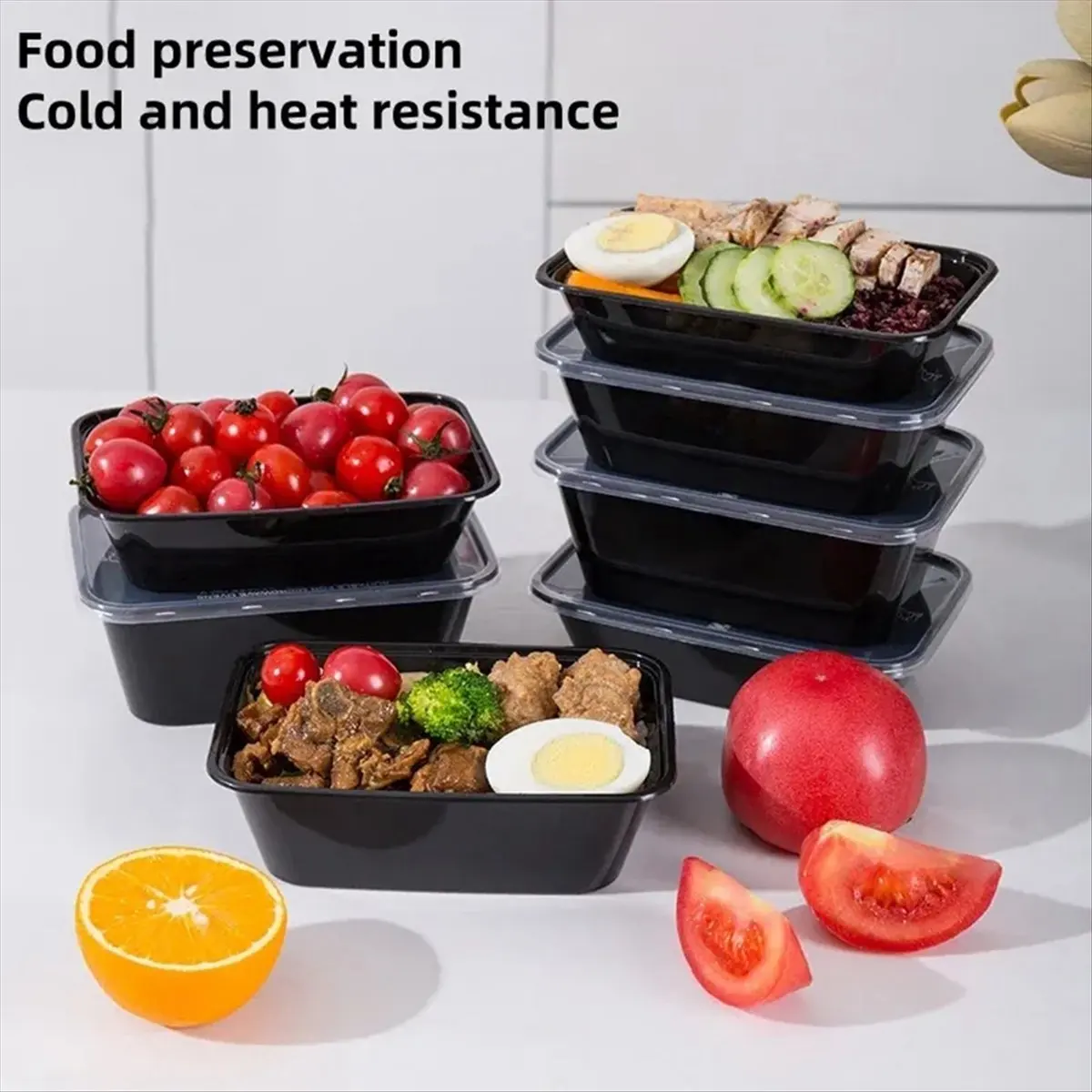 A013 1000ml Thick Disposable Takeaway Lunch Box Tableware Can Be Microwave Heated Rectangular Plastic Bowl Food Packaging Box