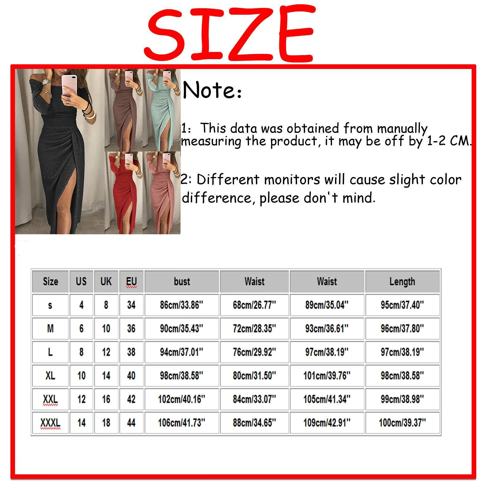 Women'S Fashion Sexy Dress Strapless High Slit Tight Dress Half Sleeve Dress Elegant Dresses Ladies Party Evening Vestidos