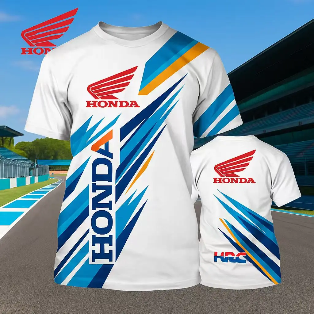 

Honda Racing Team Men's Summer Motorcycle T-shirt Quick Dry Breathable Short Sleeve Biker Sportswear for Riding and Outdoor