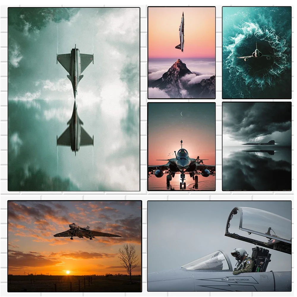 Canvas Painting Wall Art Pop Poster and Prints Modern Aircraft Fighter Vulcan Bomber Flying Sky Landscape Boy Bedroom Home Decor
