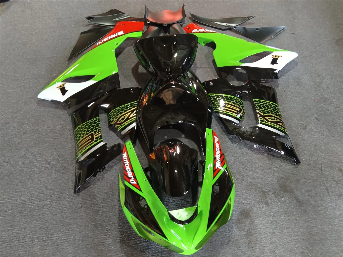 Motorcycle Fairing Kit Suitable for Kawasaki ZX-6R 05-06 Year 636 2005 2006 Fairing Green Black White Red