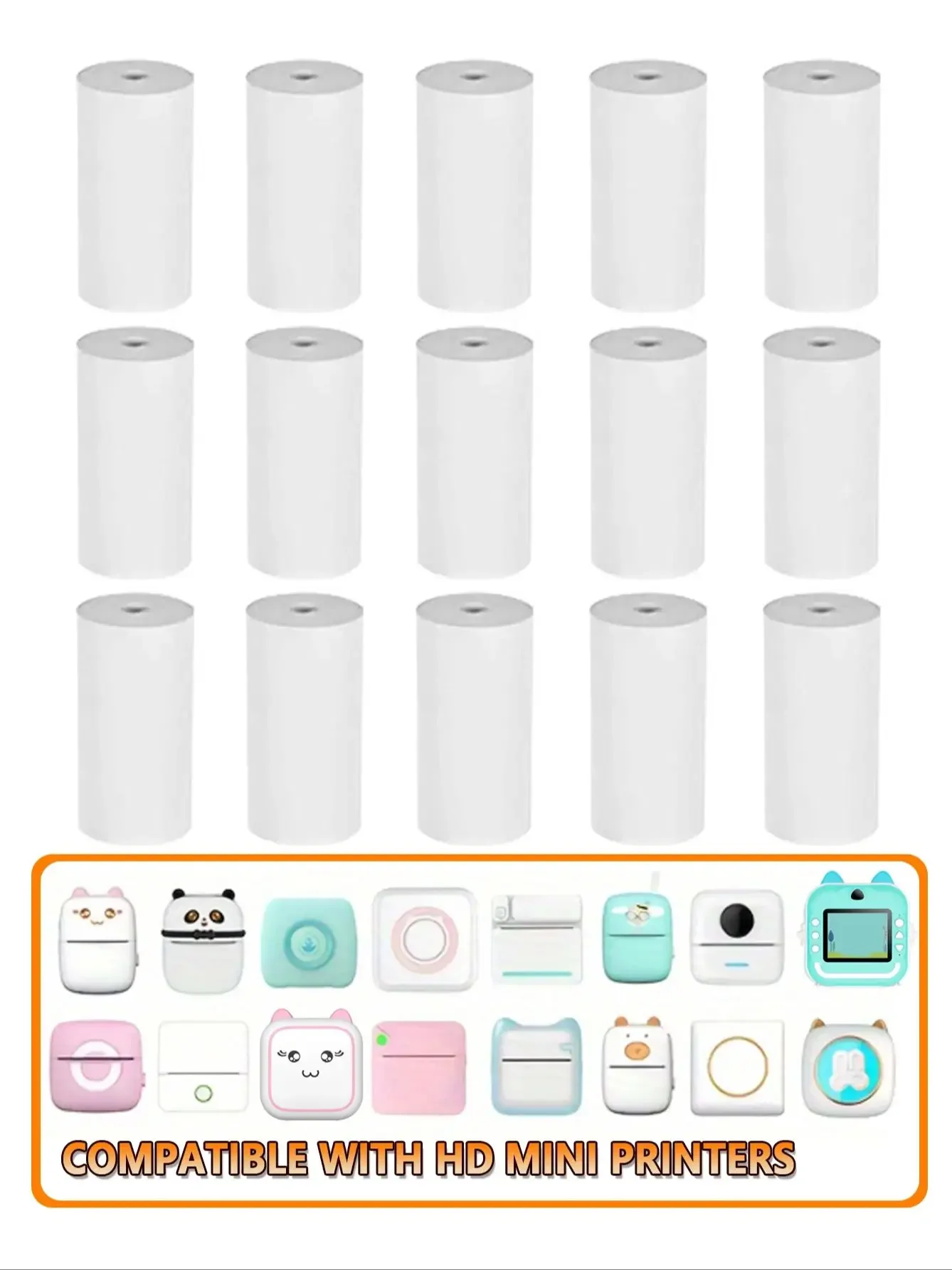 5 szt. Mini Papier do Drukarek Termicznych, Etykiety Termiczne, Biały Papier do Mini Przenośnych Kieszonkowych Drukarek Mobilnych