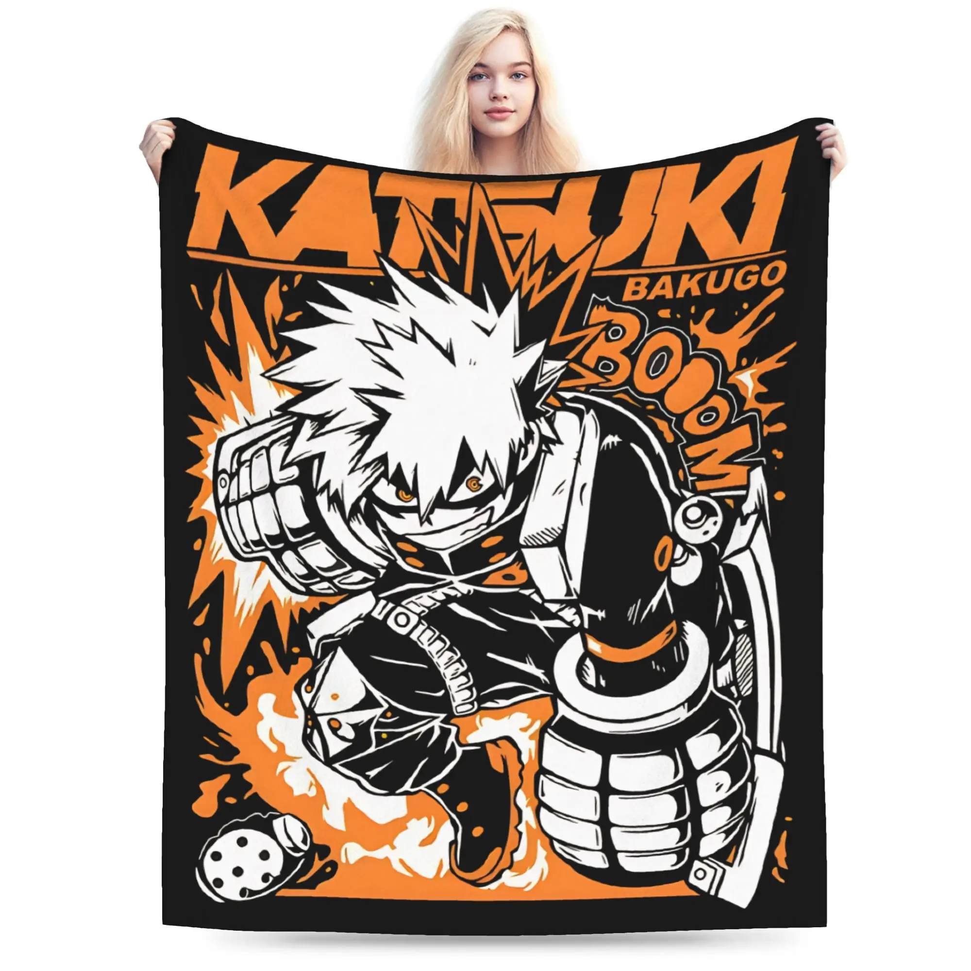 Katsuki Bakugo Blanket Fleece Spring/Autumn   Multifunction Ultra-Soft Throw Blanket for Bedding Bedroom Plush Thin Quilt
