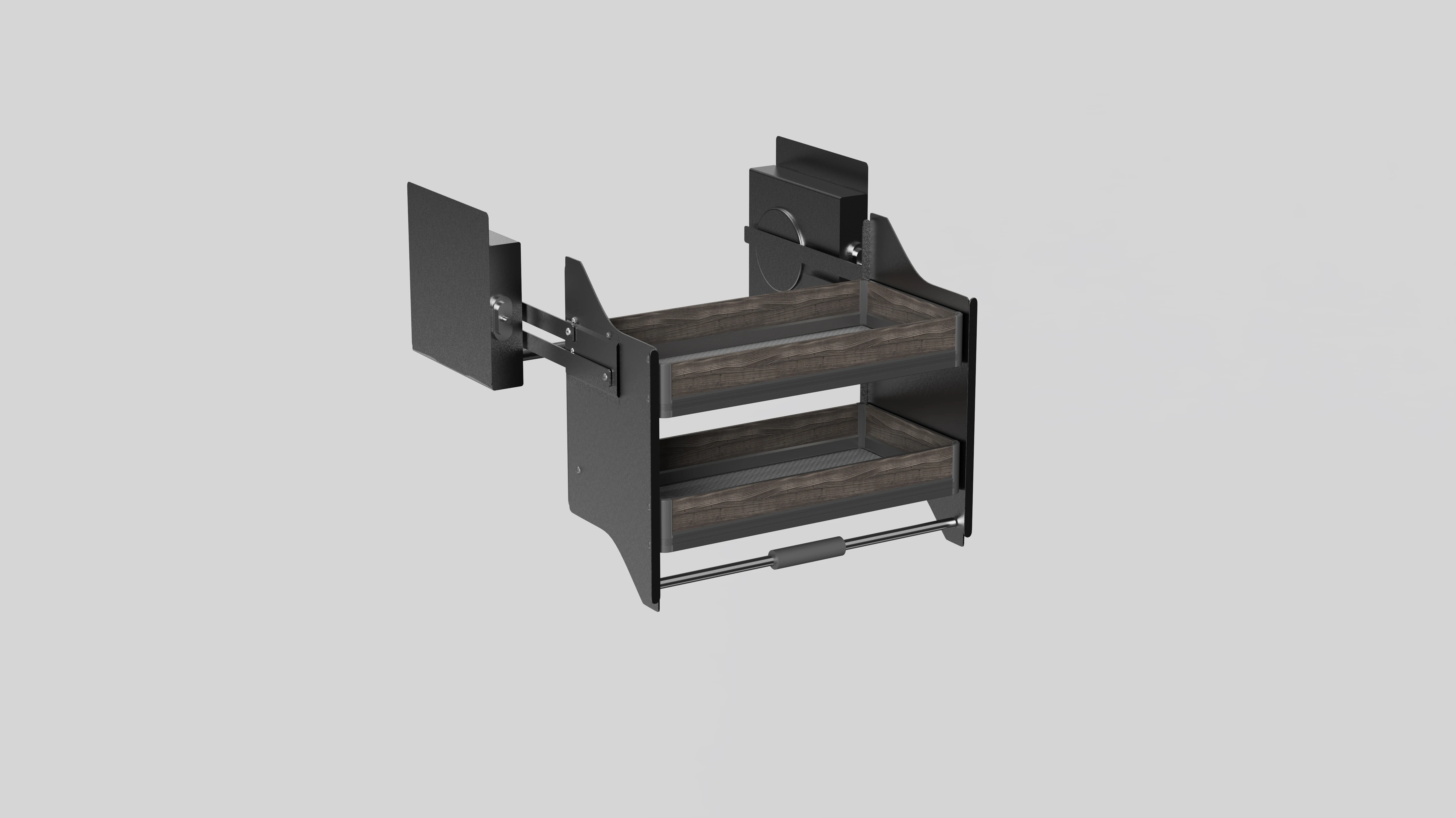 الحديثة 2 الطبقة المطبخ جدار خزانة التلقائي سلة التخزين مصعد رفع طبقة مزدوجة وعاء رف متعدد الوظائف #6