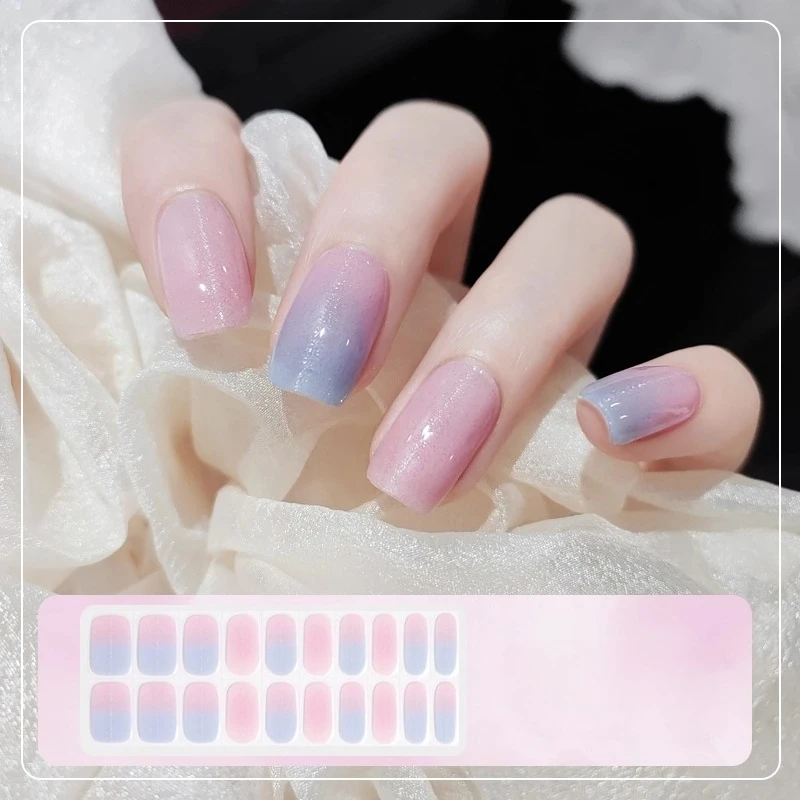 Assar livre olho de gato adesivos de unhas de longa duração cobertura completa envolve decalques de unhas autoadesivos diy salão de beleza acabado remendo de unhas