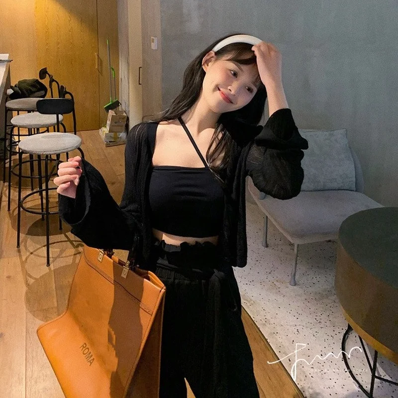 Summer Knitted Jacket Fashion Girl Slim Short  Cropped Cardigan Women Short Sleeve V-neck Casual Loose Femme Coat Cardigan 2021