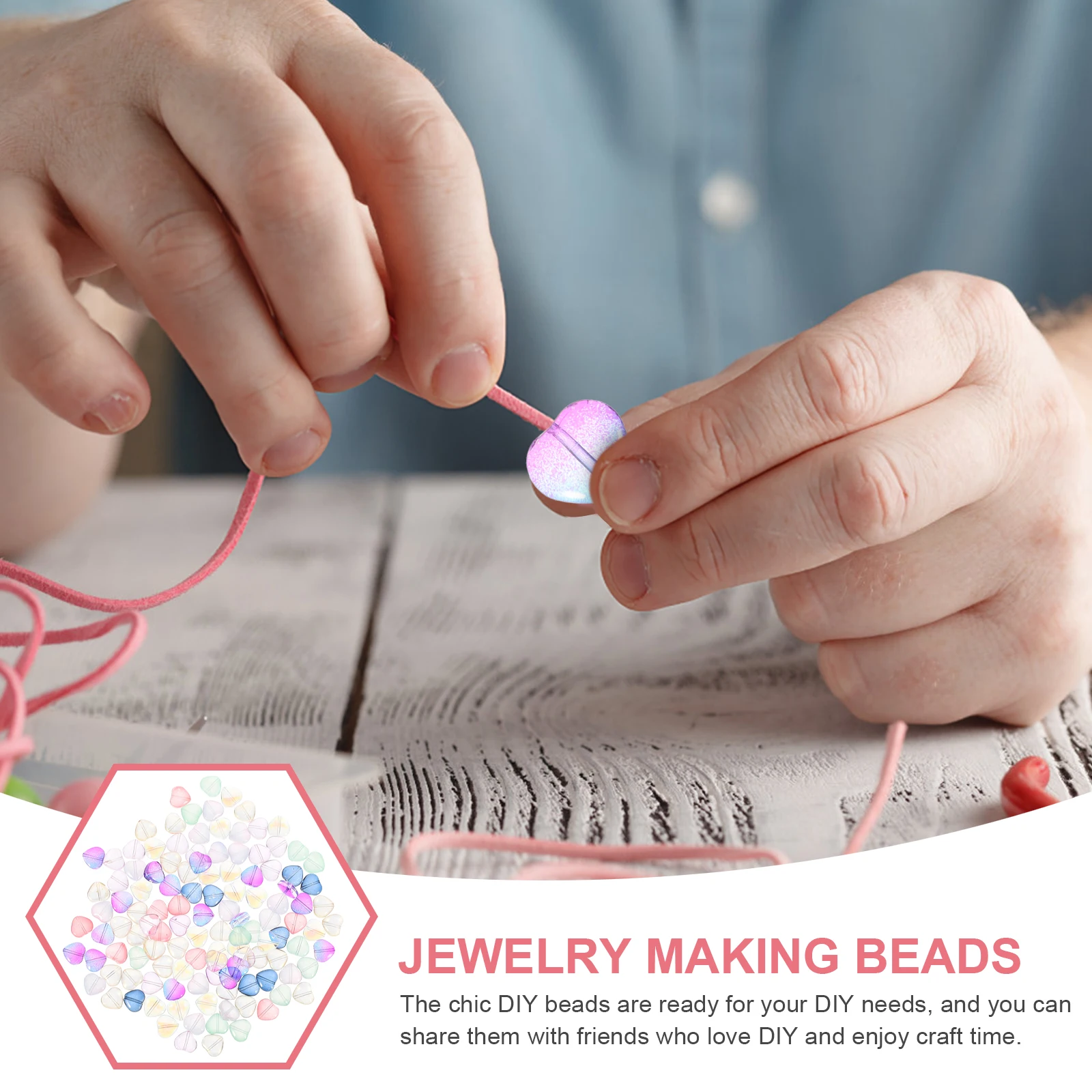 

120 Pcs Spacer Beads for Bracelet Making Valentine's Heart Craft Bracelets Jewelry Shape Crafts Shaped