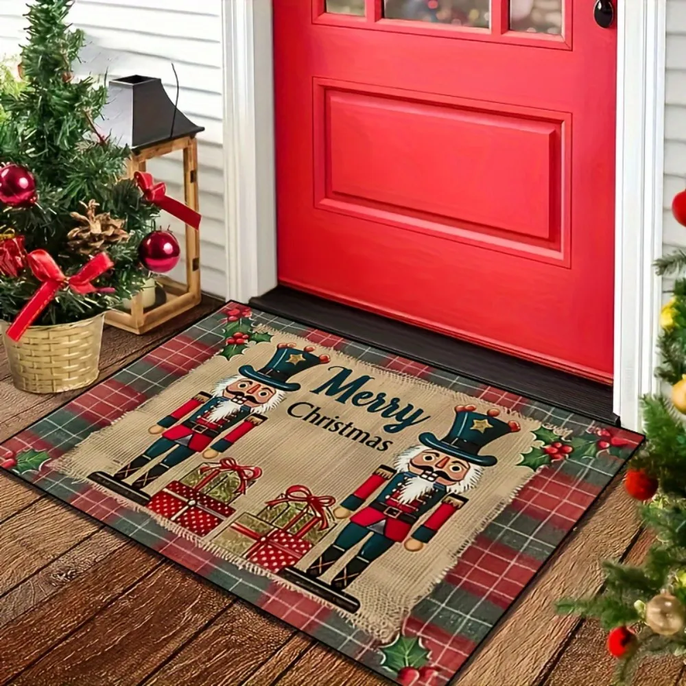 VIKAMA Christmas Doormat Soft to the Touch, Wear-Resistant, Stain-Resistant Entrance Hallway Nutcracker Home Decor