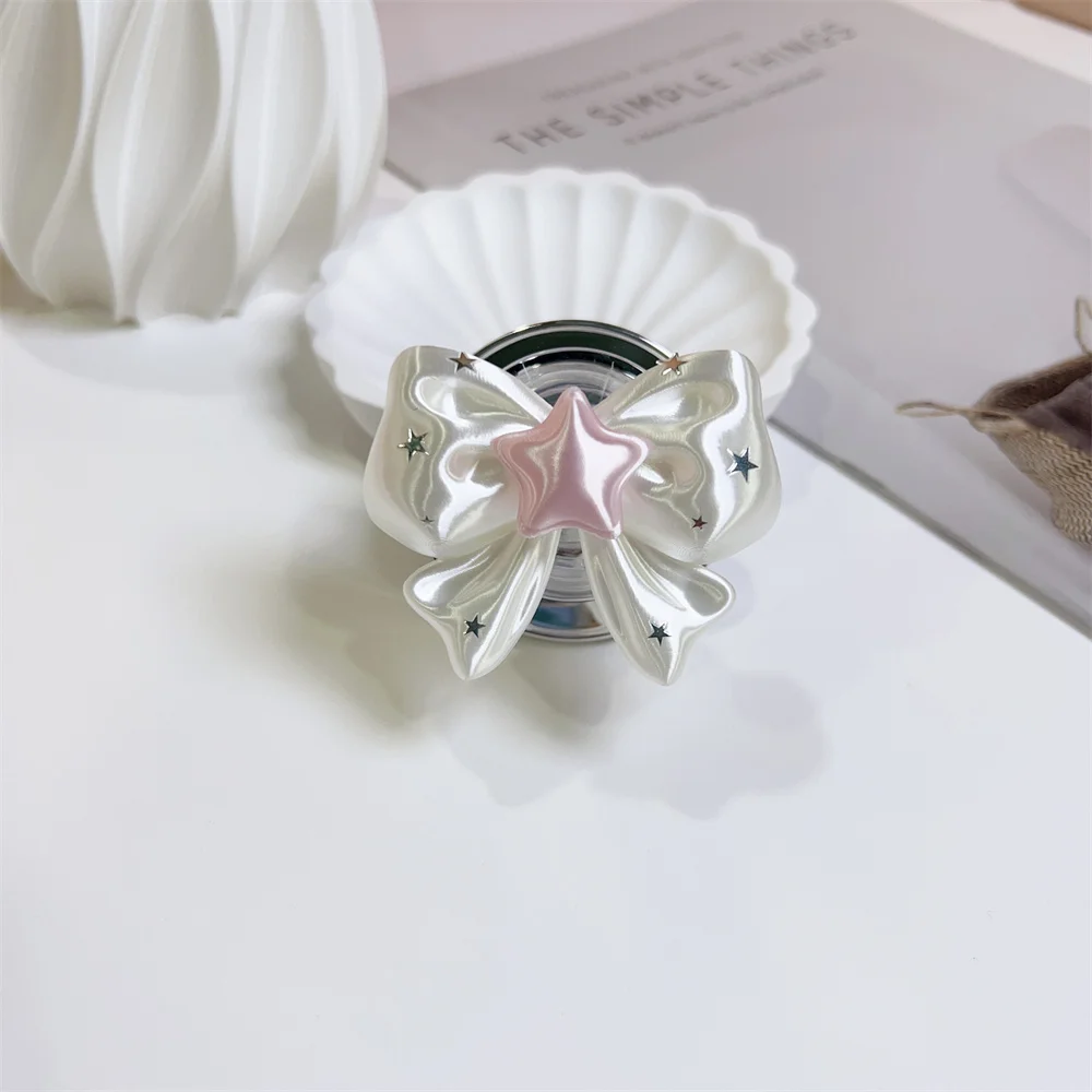 3D Silk Bow Knot Star Magnetic Pop Socket Phone Griptok For iPhone 17 16 15 14 13 Pro Max MagSafe PopSockets Grip Tok Holder view 5