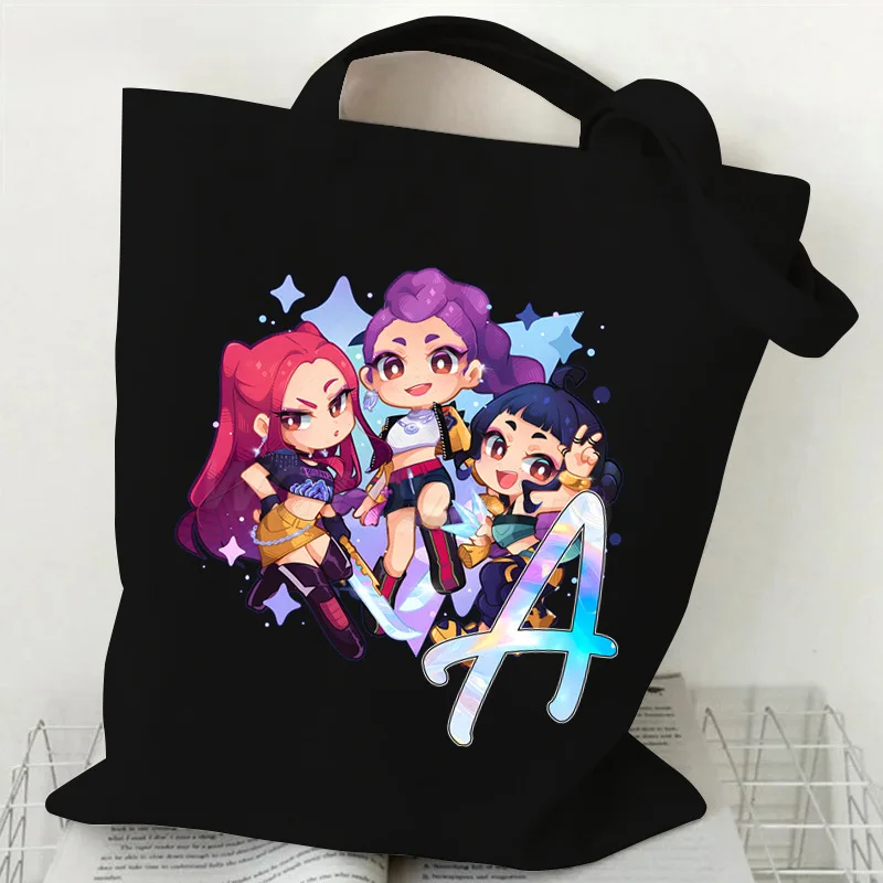 

2025 New KPop Demon Hunters Cosplay Canvas Bag Shopping Handbags Y2k Shopping Tote Bag Storage Bags Shoulder Bags for Fans Gift