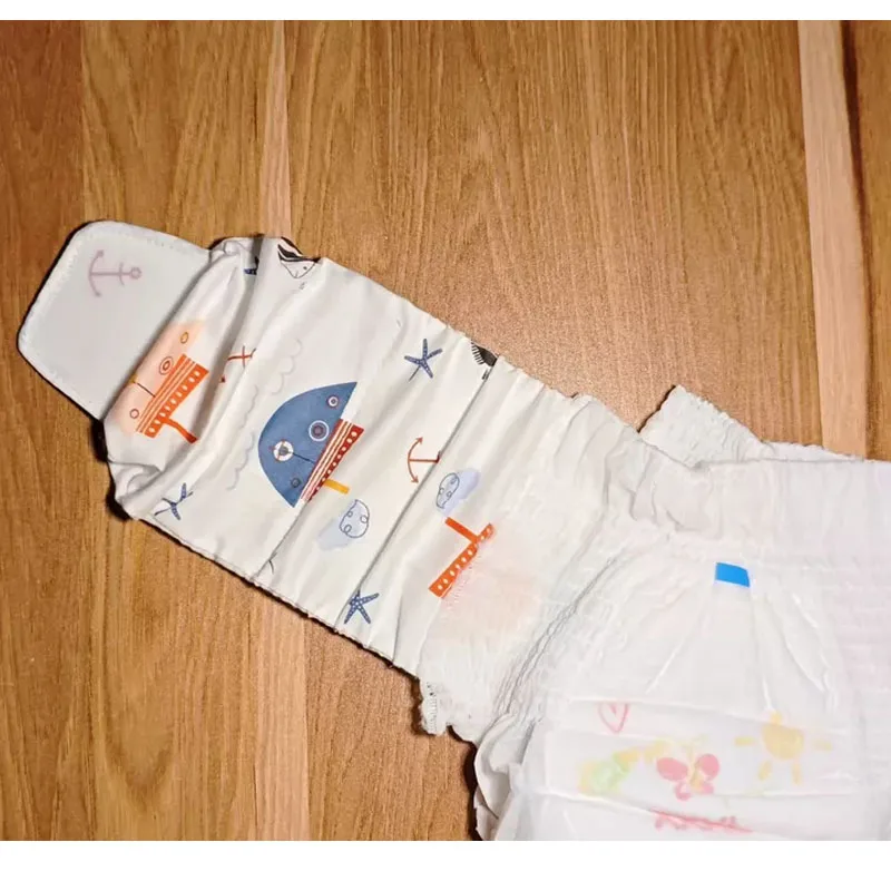Handmad Cartoon Pattern Cotton ABDL Pull-up Pants Waist Extension Strap With Velcro DDLG Diapers Briefs Belt Reusable 12cm Width
