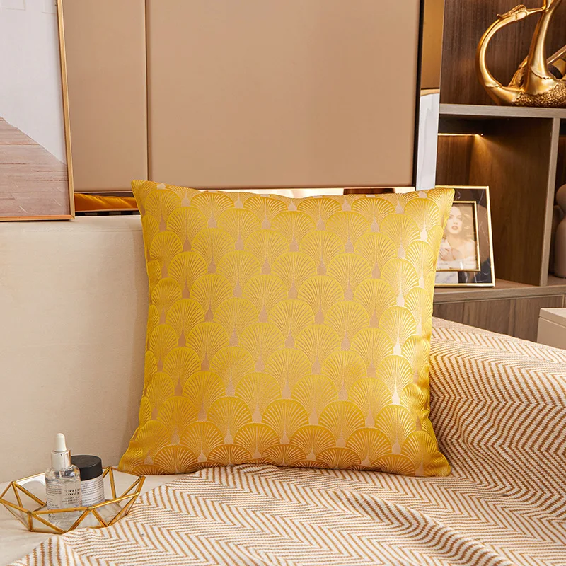 1pc/lot 45 x 45cm Deluxe Contemporary Gold Fan-Shaped Half Round Home Woven Cushion Cover Interior Decorative Square Pillow Case