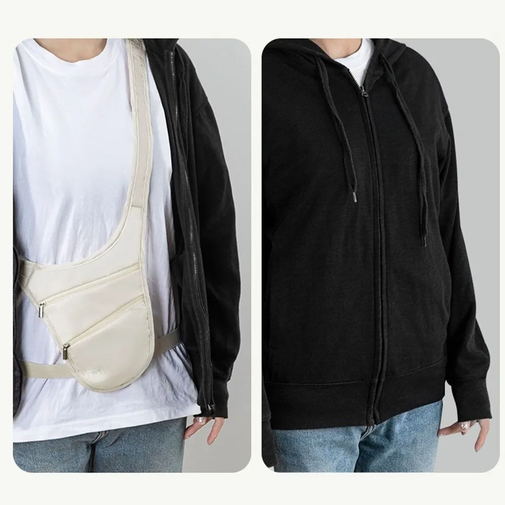 

New Anti-theft Sports Waist Bag Breathable Big Capacity Invisible Belt Bag Travel Multifunctional Money Belt