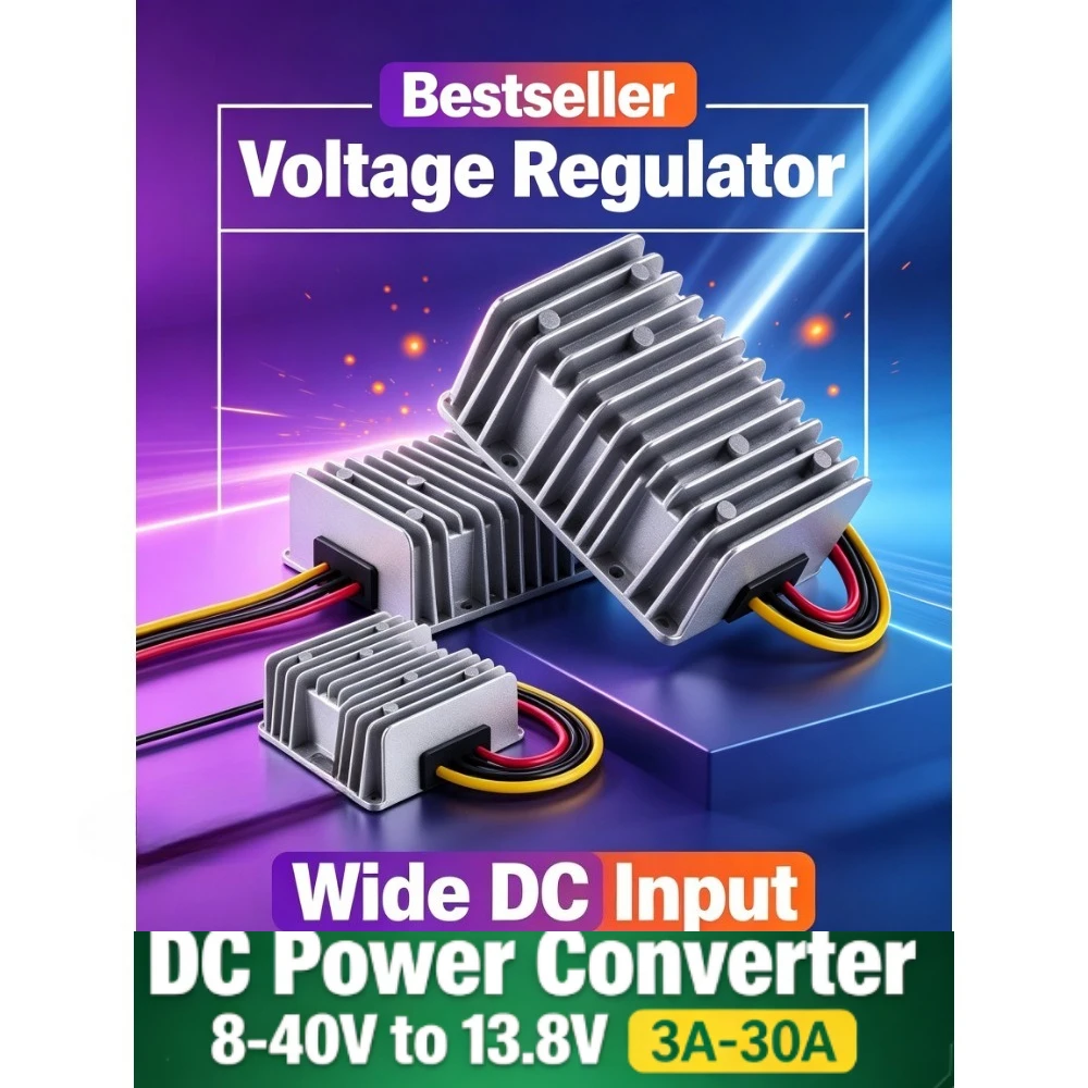 8V-40V to 12V 13.8V 19V 3A 6A 10A 15A 20A 25A 30A DC Power Converter Regulator Voltage Stabilizer Boost Buck LED Solar Car CE