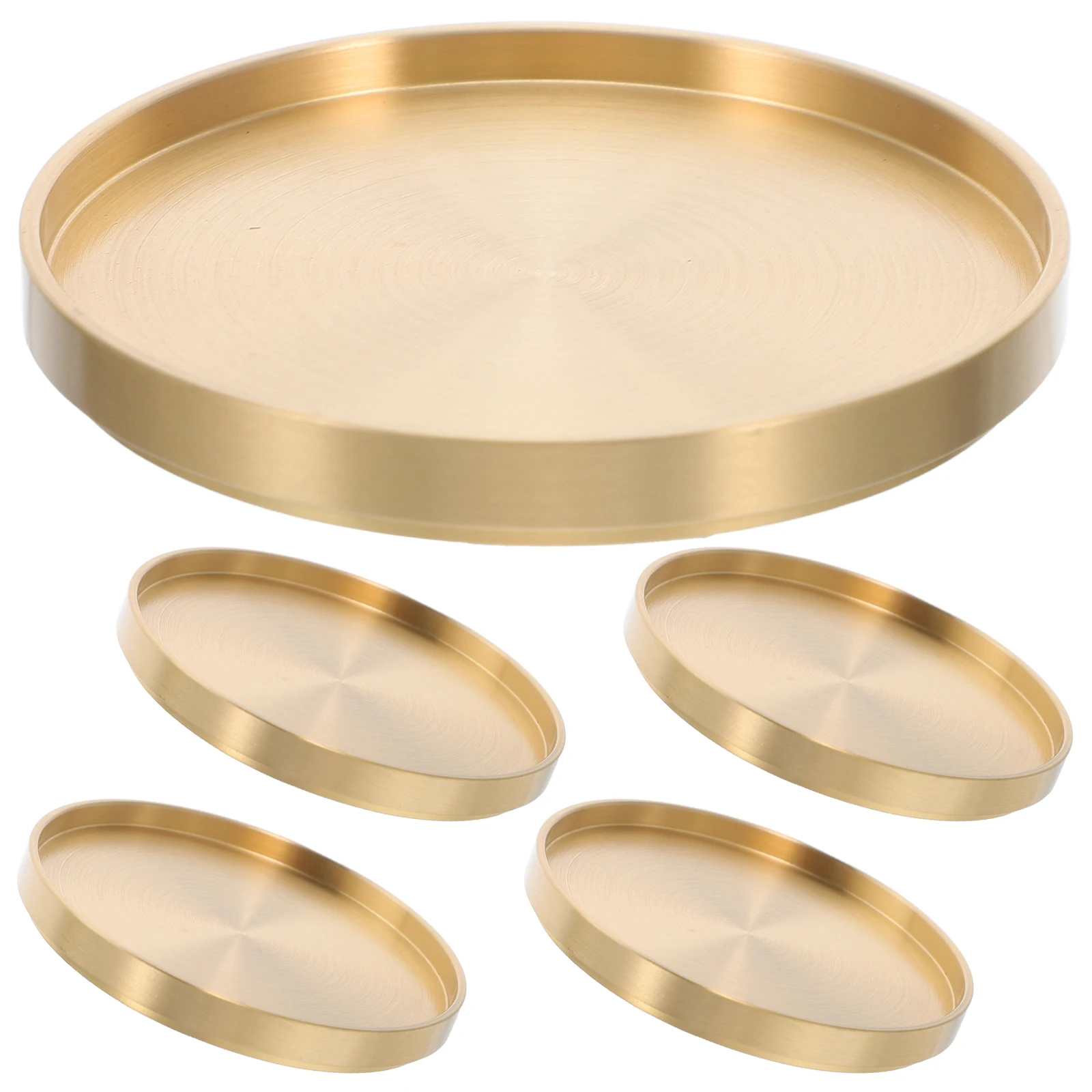 

5pcs Brass Coasters for Coffee Cup Mats Tea Pot Holder Modern Copper Mug Pad Table Accessories Home Decor Travel Gift