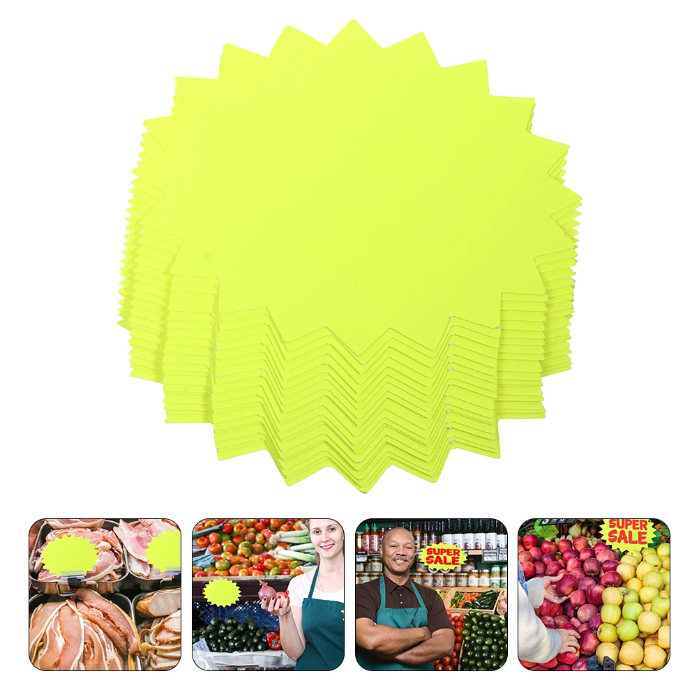 

50 Pcs Price Tag Shaped Sign Colored Cards Supermarket Tags White Cardboard Blank Advertising Paper Decorative Plates Practical