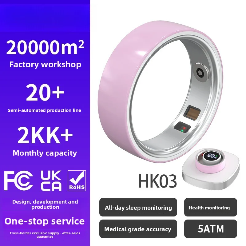 Smart Ring New Ceramic Smart Health Ring Heart Rate Blood Oxygen Sleep Sports Step Counting Waterproof Ring