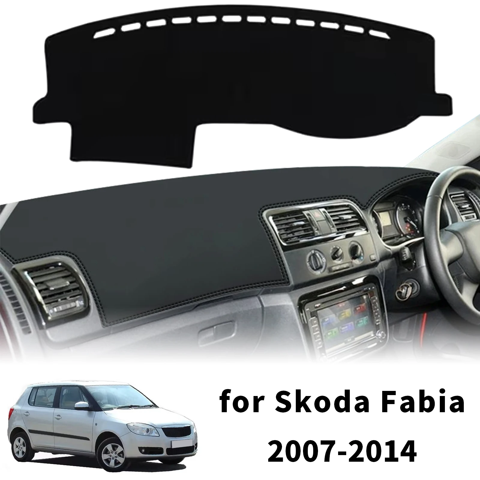 for Skoda Fabia 2007 2008 2009-2014 Car Dashboard Cover Sunshade Non‑Slip Protector Dash Mat Interior Decor Pad Accessories