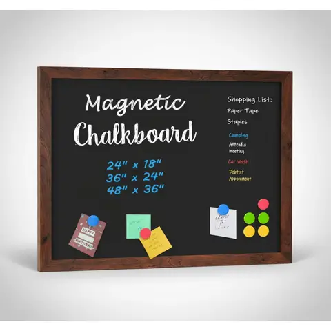 Large Magnetic Chalkboard 24x36 Rustic Blackboard Wall Decor Kitchen Office Home School Menu Board with Markers Magnets