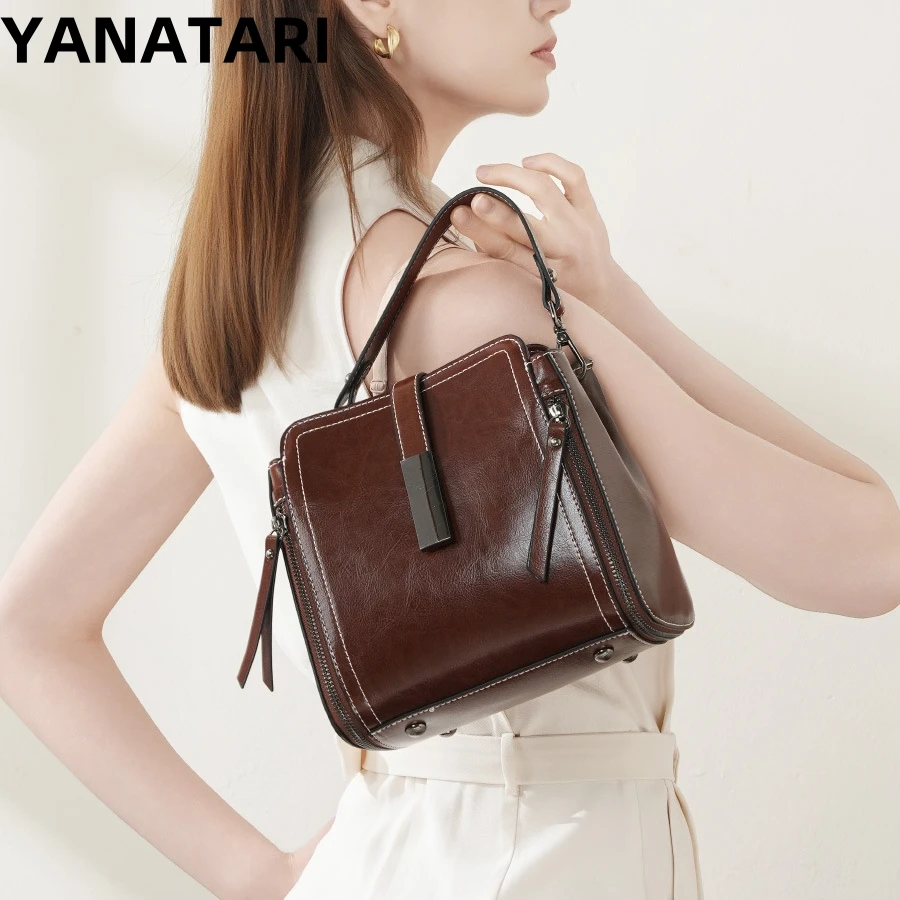 

YANATARI Luxury handbags female crossbody bags small shoulder bag mom women new fashion 2025 genuine cowhide leather Vintage bag