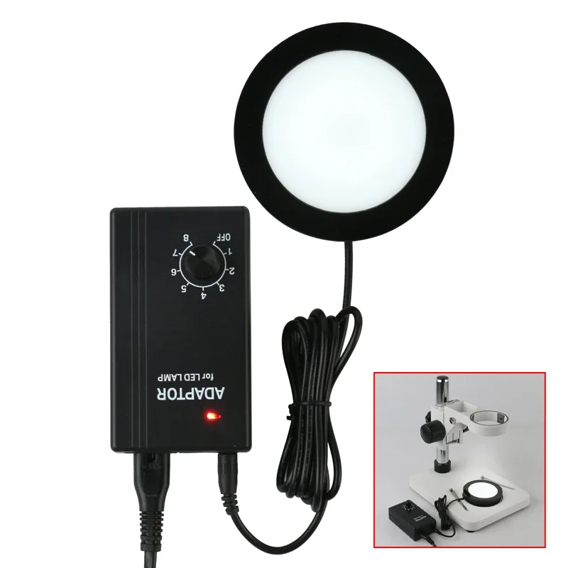 

90V-260V 9W Microscope Bottom Supplementary Source Lamp LED Light Lighting For Trinocular Binocular Stereo Microscope