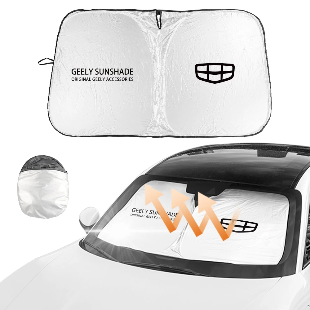 For Geely Atlas Pro Gx3 Pro Tugella Geometry C Coolray Emgrand Car Interior Sunshades Cover Windshield Sun Visor Shade Parasol