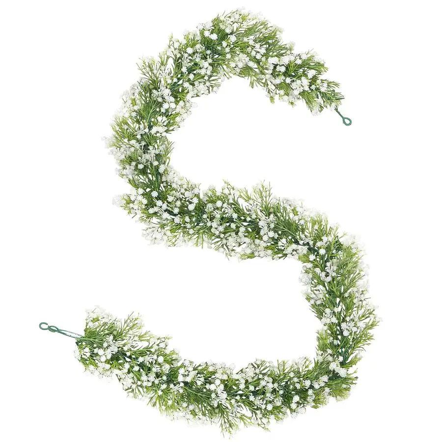 

4 Pcs Babys Breath Artificial Flowers Vines, 24 FT Faux White Hanging Baby Breath Garland, Real Touch Fake Babys Breath Gypsophi
