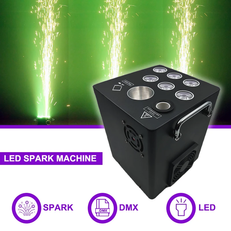 Sunart 2Pcs/Lot 600W LED Spark Machine with 60*6W RGBW Washing Lamp DMX Stage Effect Firework Fixture For DJ Disco Events