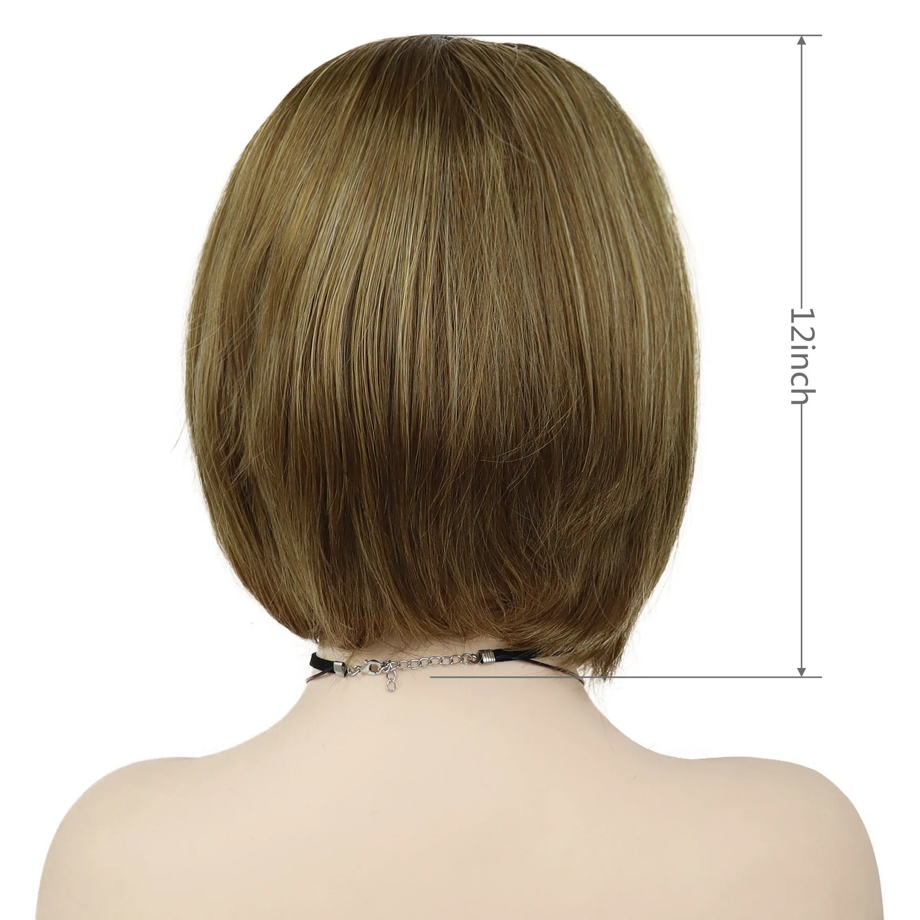 أومبير براون شعر مستعار كارين قص بوب الباروكات للنساء قصيرة مستقيم العسل شعر مستعار أشقر مع جزء جانبي الجذر الداكن الباروكات الاصطناعية الطبيعية