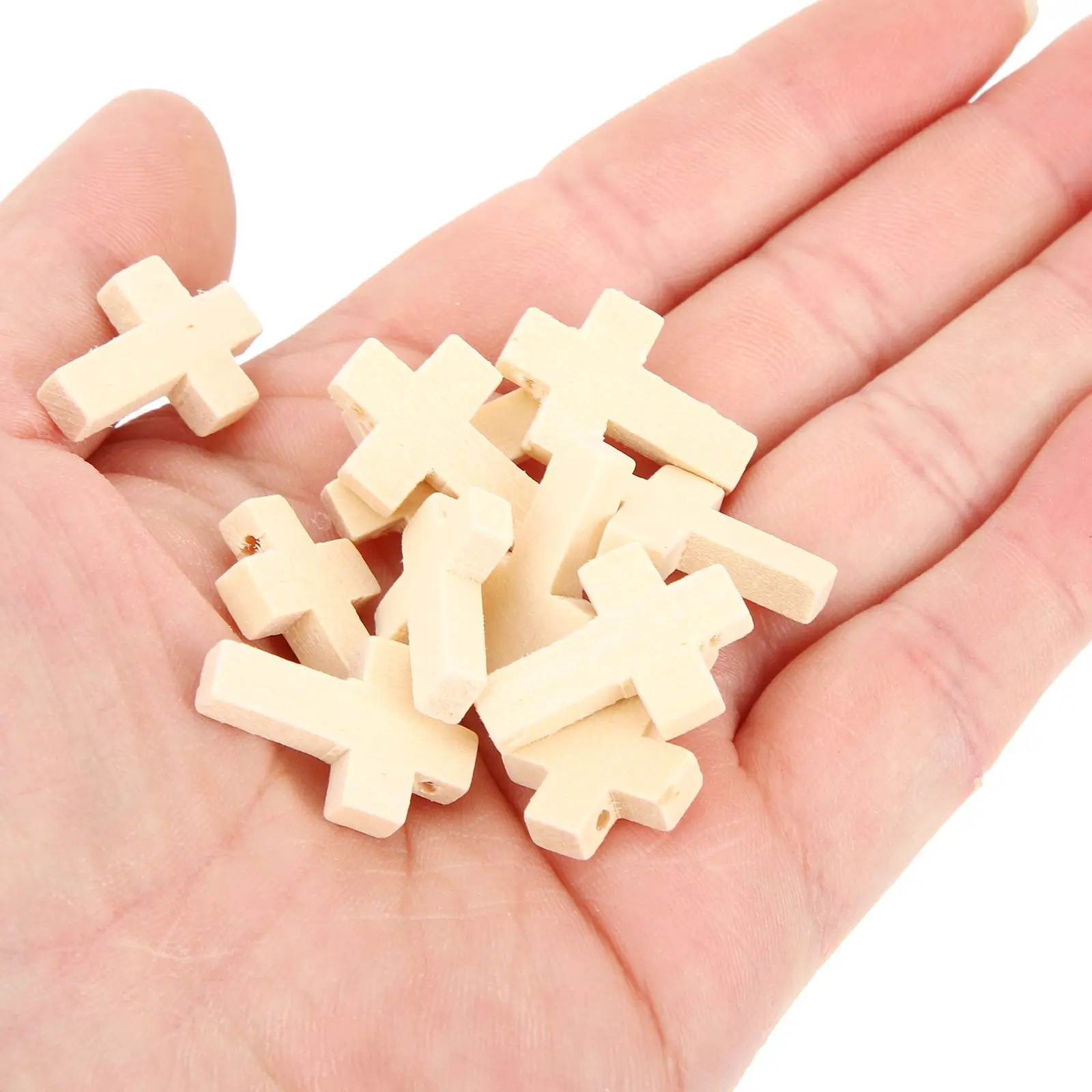 50 Pcs Wooden Cross Pendant Charms Diy Jewelry Making Crafts Safe Material Reliable Durable Long Term Use Cross Shaped Unique