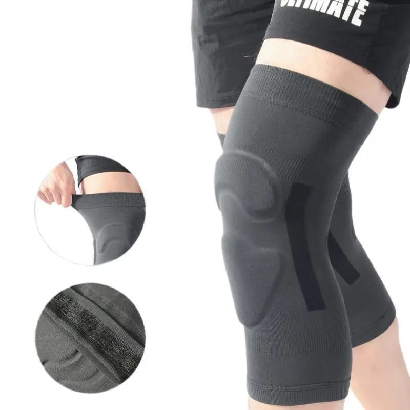 1Pair Knee Pads EVA Padded Crashproof Leg Compression Sleeve Knee Support Brace Football Volleyball Basketball Gym Sport Kneepad