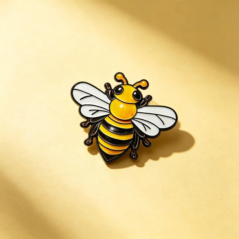Cute Cartoon Bee Design Enamel Brooch Fashion Casual Commute Gift Badge Pin DIY Clothing Bags Hat Scarf T-shirt Jeans Decoration