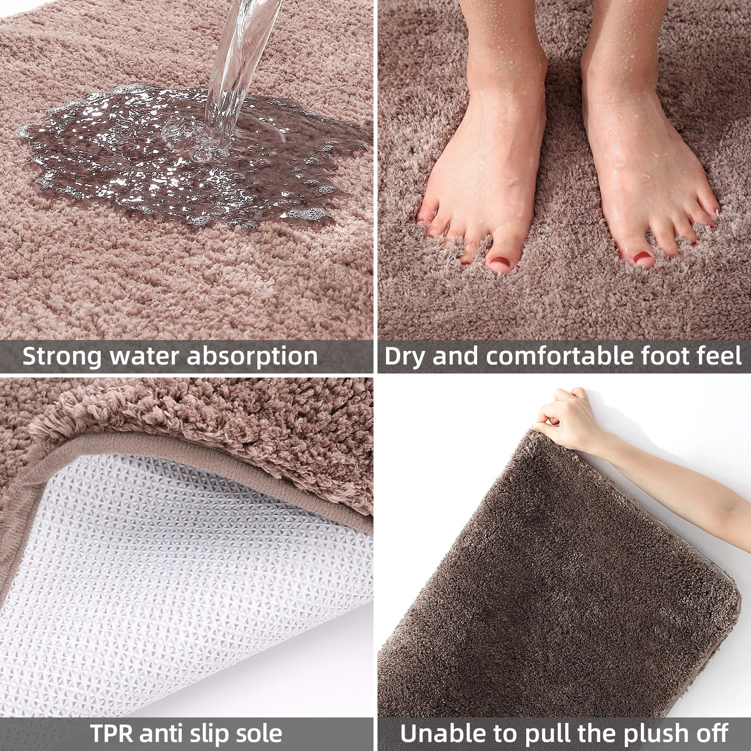 Soft Comfortable Thick Plush Floor Mat,Bathroom Floor Rug,Bedroom Carpet,Living Room Mat,Non-slip Rug,Water Absorption Anti-Slip