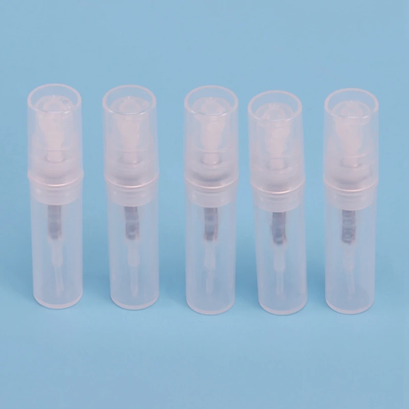 200Pcs/Lot 2ML Transparent Plastic Spray Bottle Small Cosmetic Packing Atomizer Perfume Bottles Atomizing Spray Liquid Container