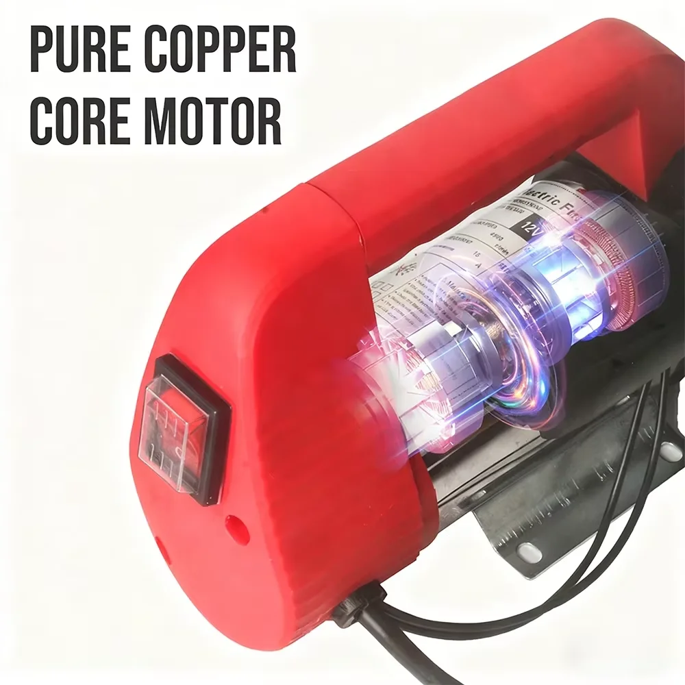 TUNGFULL Electric Fuel Transfer Pump Portable Self Priming Diesel Oil Extractor Pump with Hose and Nozzle for Car