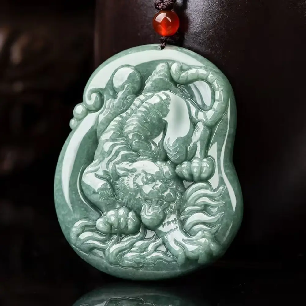 A-Grade Zodiac Tiger Pendant Hand Carved Majestic Tiger Brand Pendant Necklace Lucky Mascot Traditional Chinese