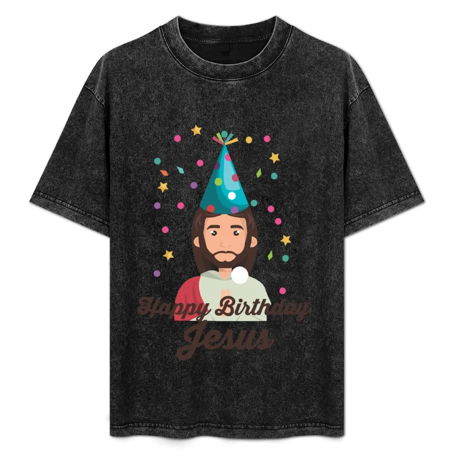 

Happy Birthday Jesus T-Shirt - Christmas Holidays Christian T-Shirt kawaii clothes boys animal print T-shirt men