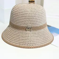 Sun Hat Summer Sun Hat Stylish Anti uv Foldable Straw Hat for Women Sun Fisherman with Letter for Camping