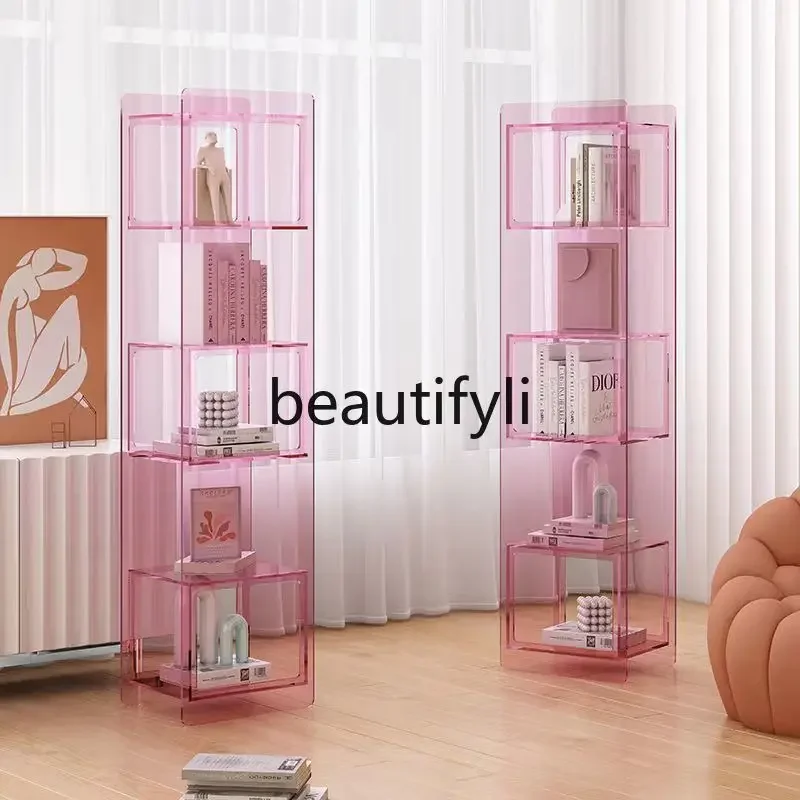 

zqq1Modern simple floor-to-ceiling bookshelves, acrylic shelves, creative display bookcases, multi-layered
